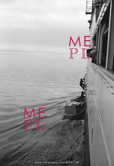  : 1950s Man Climbing Aboard Ship