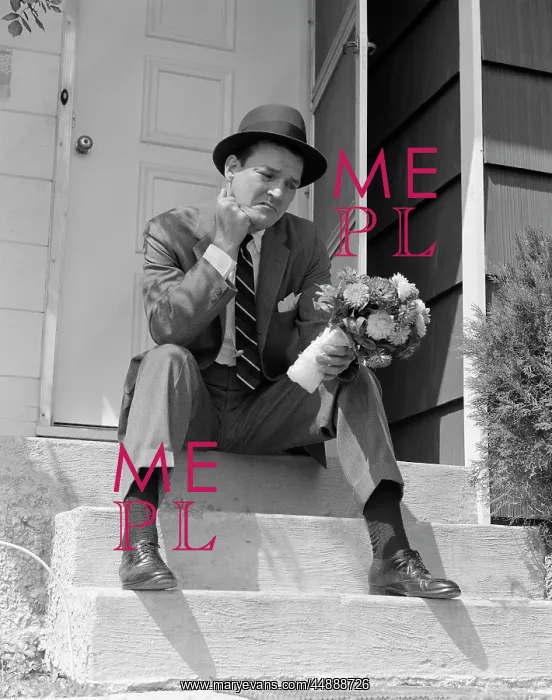 : 1950s Man In Suit And Hat Holding : 1950s Man In Suit And Hat Holding
