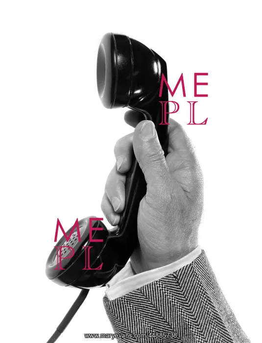  : 1950s Man'S Hand Holding Telehpone