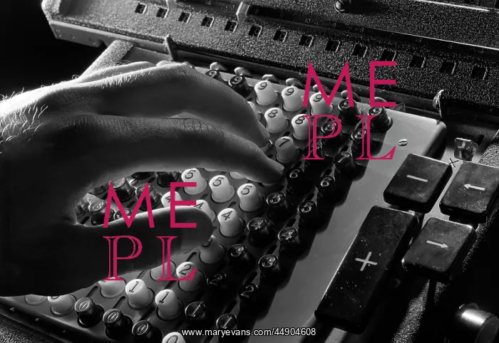 : 1950s Mans Hand About To Press : 1950s Mans Hand About To Press