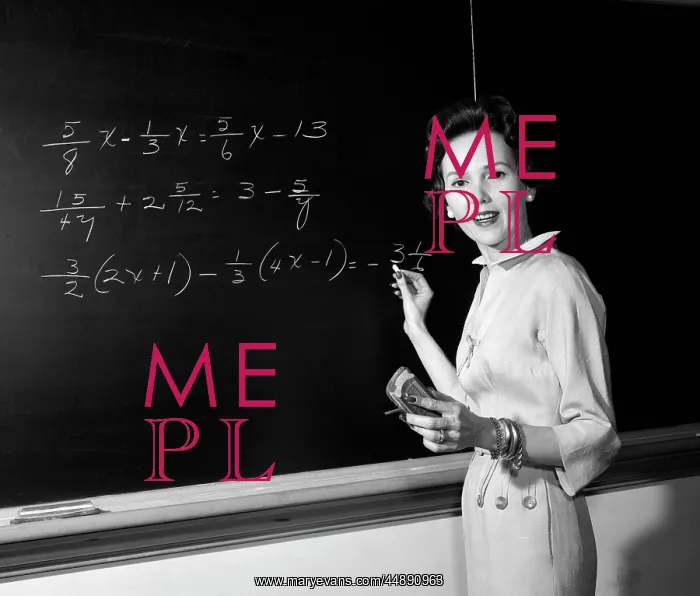 : 1950s Math Teacher Standing In : 1950s Math Teacher Standing In