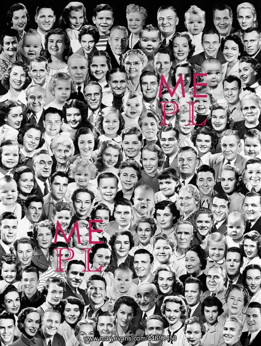  : 1950s Montage Of Smiling Faces