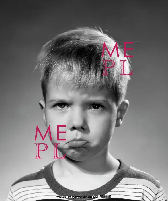  : 1950s Portrait Blonde Boy Sad
