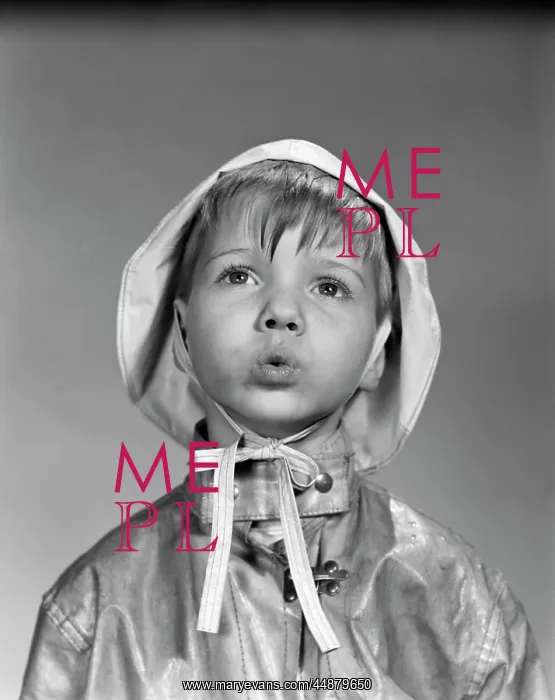  : 1950s Portrait Boy Rain Hat Coat