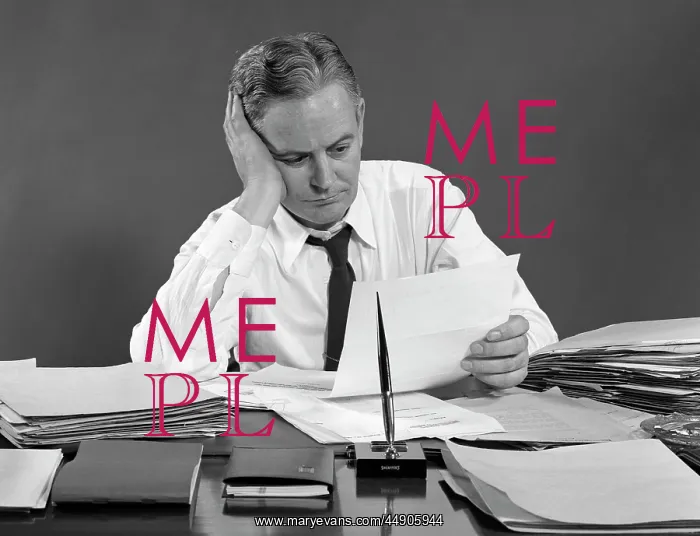  : 1950s Retro Man Business Paperwork