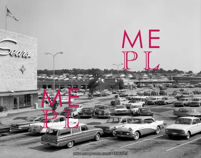  : 1950s Shopping Mall & Crowded