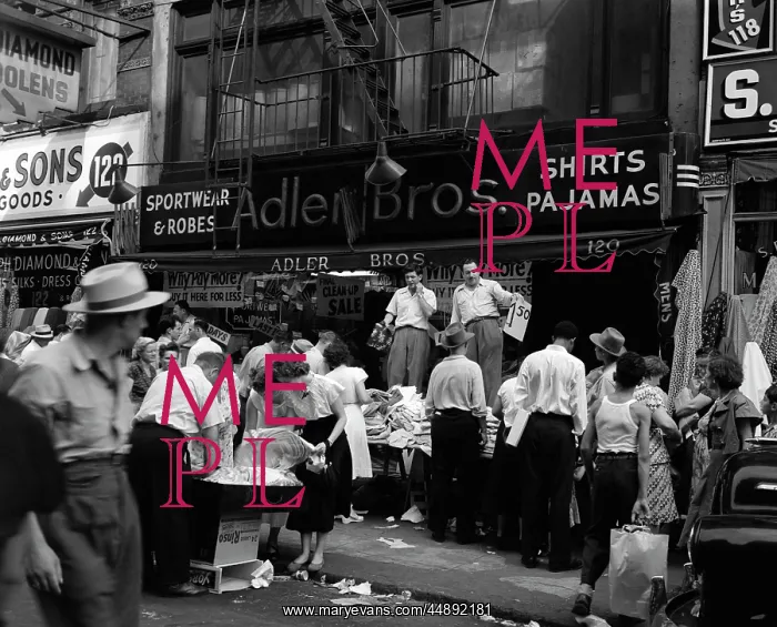 : 1950s Sidewalk Merchants On New : 1950s Sidewalk Merchants On New