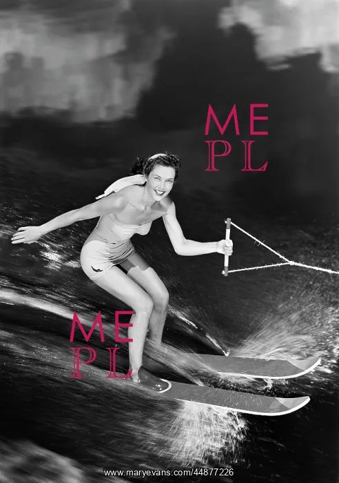 : 1950s Smiling Woman In A Bathing : 1950s Smiling Woman In A Bathing