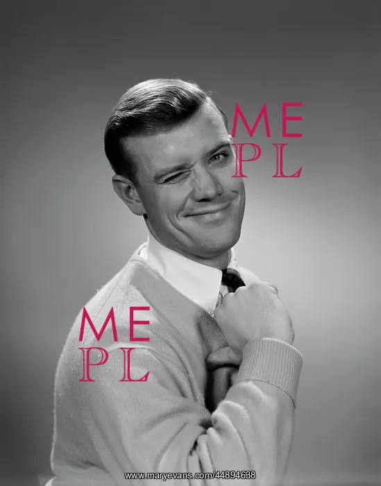  : 1950s SMILING YOUNG MAN WINKING RIGHT EYE AND