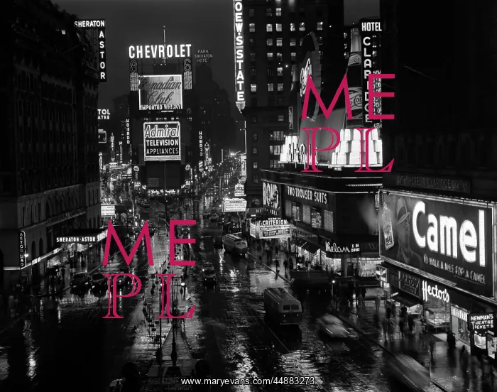 : 1950s Times Square Night From : 1950s Times Square Night From