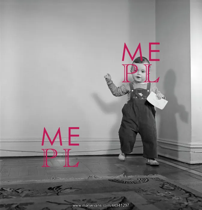  : 1950s Toddler Boy Standing Holding