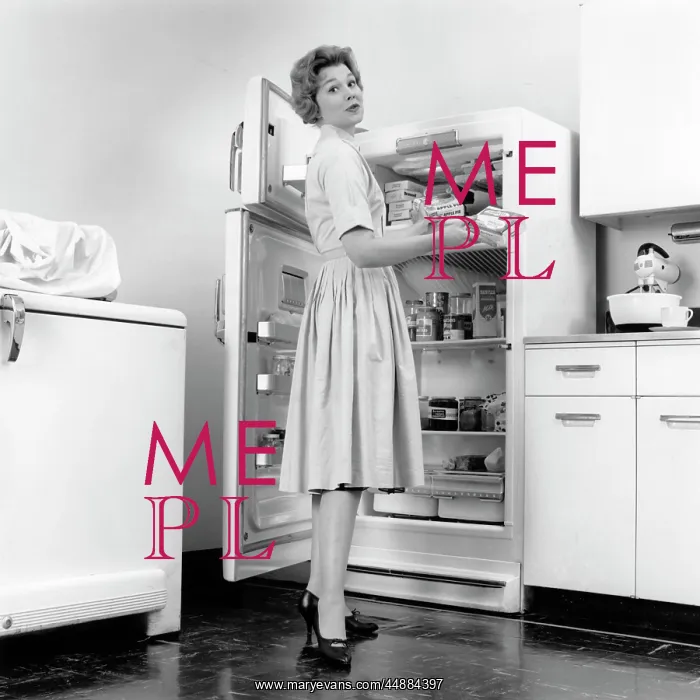 : 1950s Woman Standing In Kitchen : 1950s Woman Standing In Kitchen