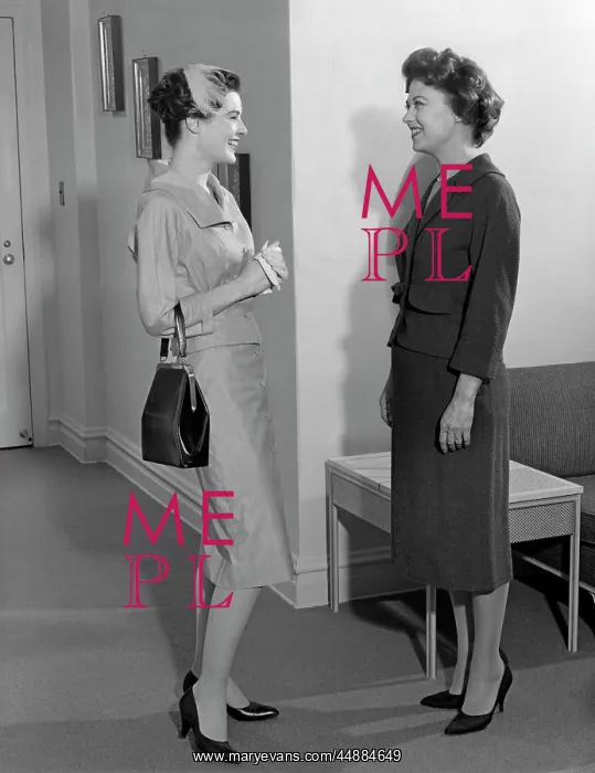  : 1950s Two Young Women Standing