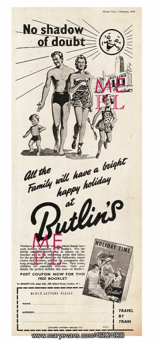 : 1951 Butlin's advert : 1951 Butlin's advert