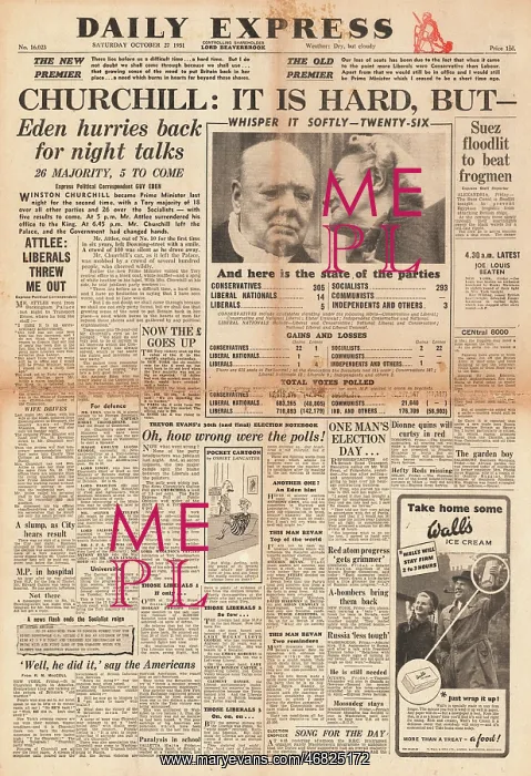 : 1951 Daily Express General Election : 1951 Daily Express General Election