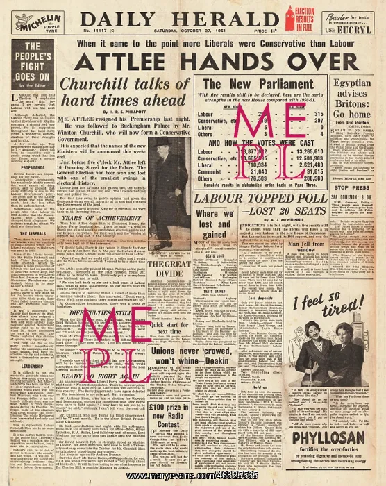 : 1951 Daily Herald General Election : 1951 Daily Herald General Election