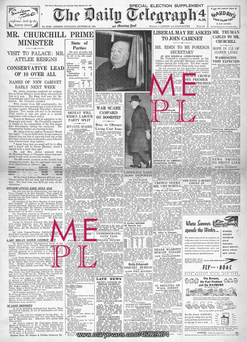 : 1951 Daily Telegraph General Election : 1951 Daily Telegraph General Election