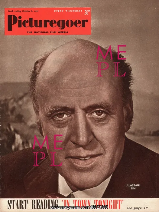 : 1951 Picturegoer actor Alistair Sim : 1951 Picturegoer actor Alistair Sim
