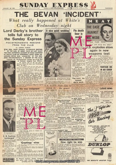 : 1951 Sunday Express Aneurin Bevan altercation : 1951 Sunday Express Aneurin Bevan altercation