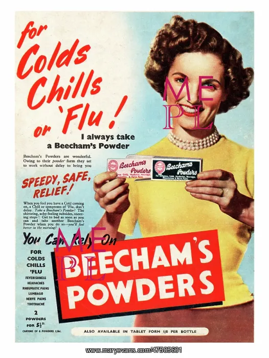 : 1951 UK advert Beecham's Powders : 1951 UK advert Beecham's Powders