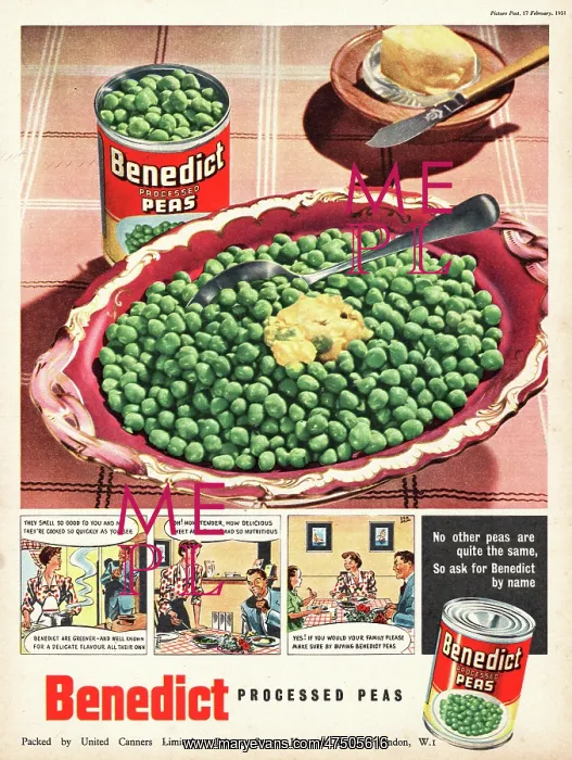 : 1951 UK advert Bendict peas : 1951 UK advert Bendict peas