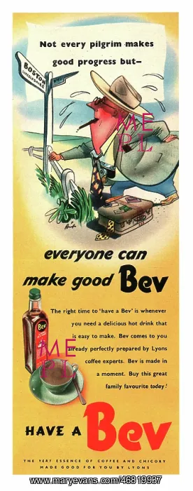 : 1951 UK advert Bev coffee : 1951 UK advert Bev coffee