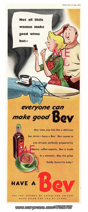 : 1951 UK advert Bev coffee : 1951 UK advert Bev coffee