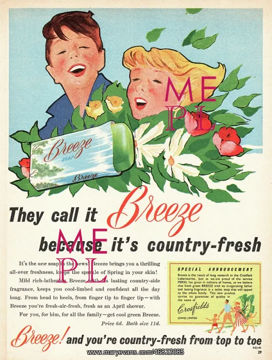 : 1951 UK advert Breeze soap : 1951 UK advert Breeze soap