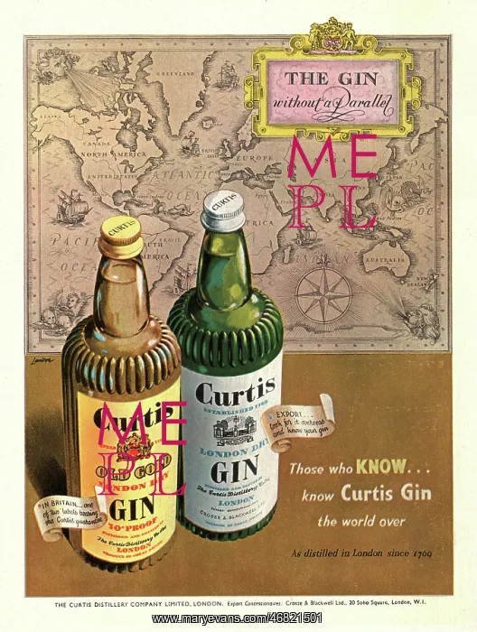 : 1951 UK advert Curtis Gin : 1951 UK advert Curtis Gin