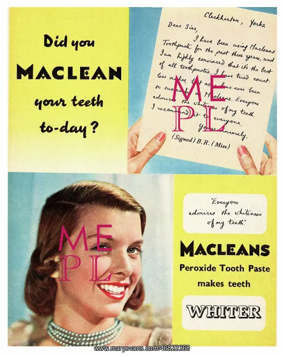 : 1951 UK advert Macleans tooth paste : 1951 UK advert Macleans tooth paste