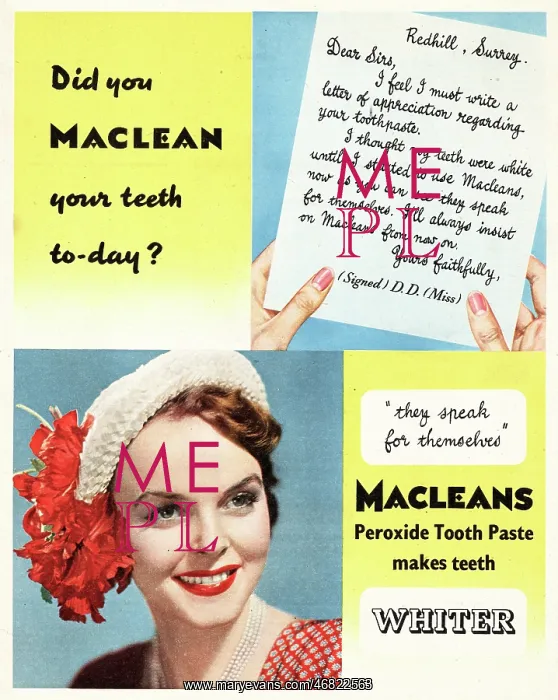 : 1951 UK advert Macleans tooth paste : 1951 UK advert Macleans tooth paste