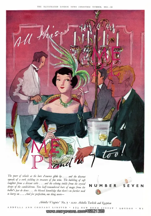 : 1951 UK advert Number Seven cigarettes : 1951 UK advert Number Seven cigarettes