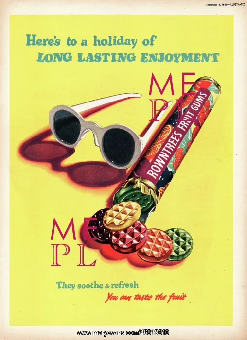: 1951 UK advert Rowntree's fruit gums : 1951 UK advert Rowntree's fruit gums