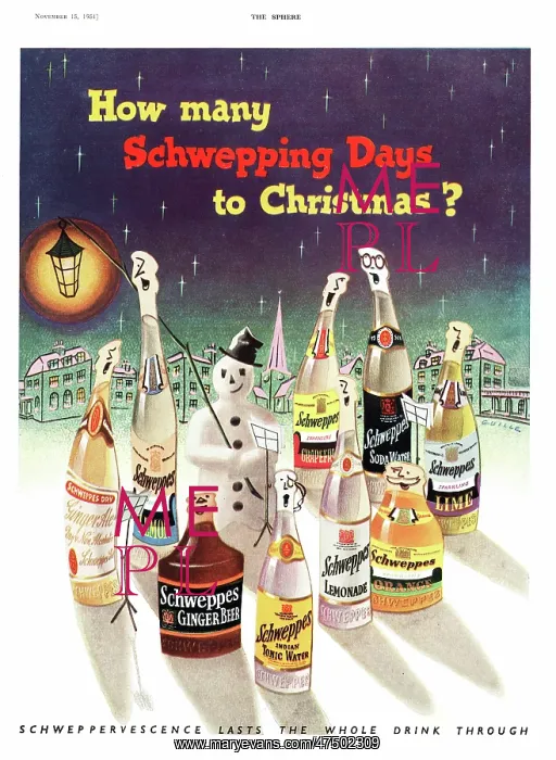  : 1951 UK advert Schweppes drinks