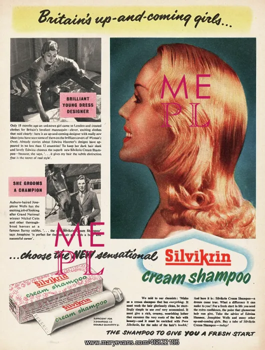 : 1951 UK advert Silvikrin shampoo : 1951 UK advert Silvikrin shampoo