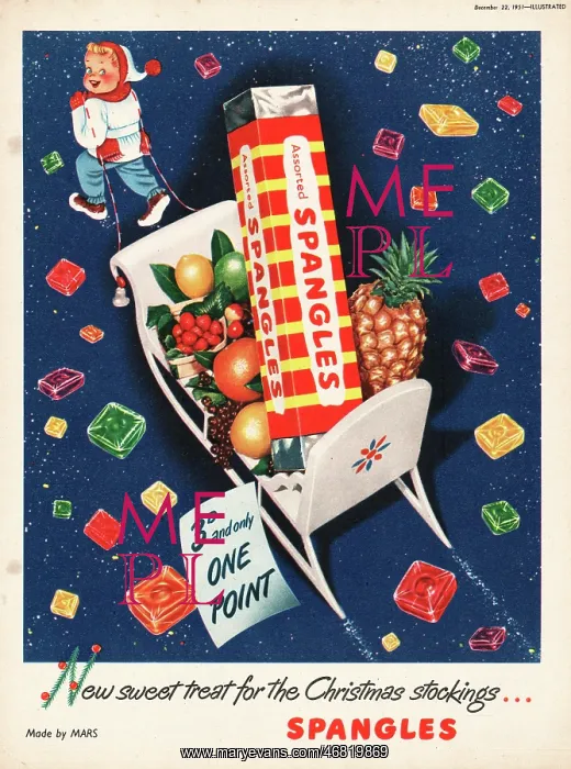 : 1951 UK advert Spangles sweets : 1951 UK advert Spangles sweets