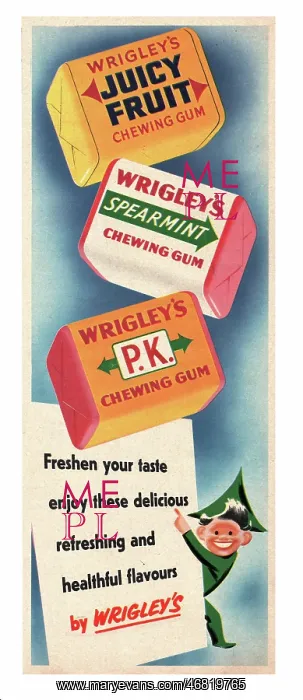 : 1951 UK advert Wrigleys chewing gum : 1951 UK advert Wrigleys chewing gum