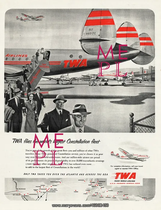  : 1951 UK Magazine TWA Advert