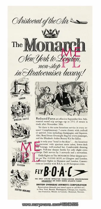 : 1951 U.S. Magazine BOAC Advert : 1951 U.S. Magazine BOAC Advert