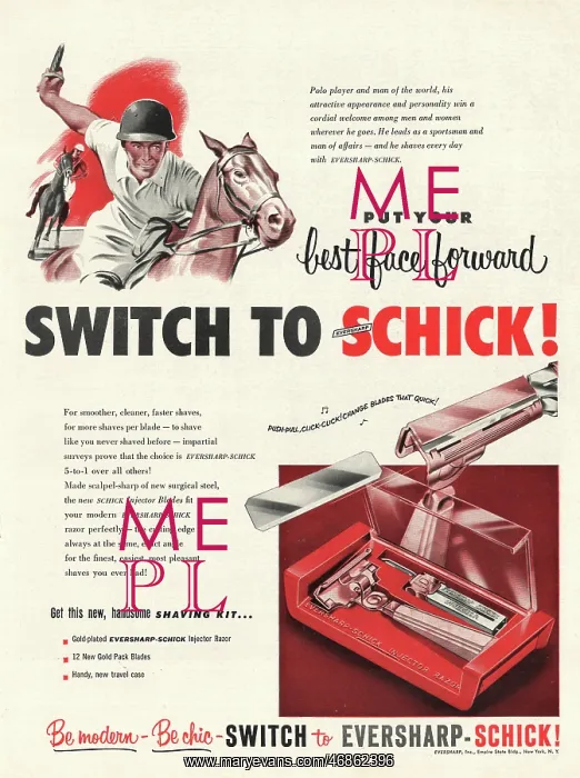: 1951 U.S. Magazine Eversharp Razor Advert : 1951 U.S. Magazine Eversharp Razor Advert