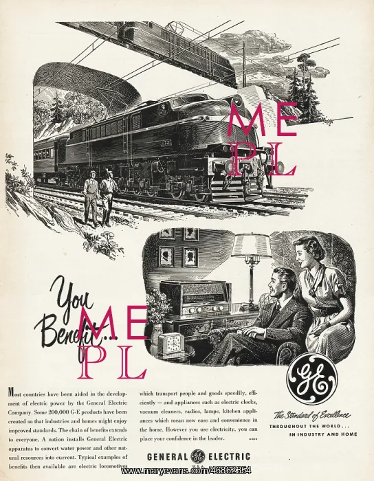 : 1951 U.S. Magazine General Electric Advert : 1951 U.S. Magazine General Electric Advert