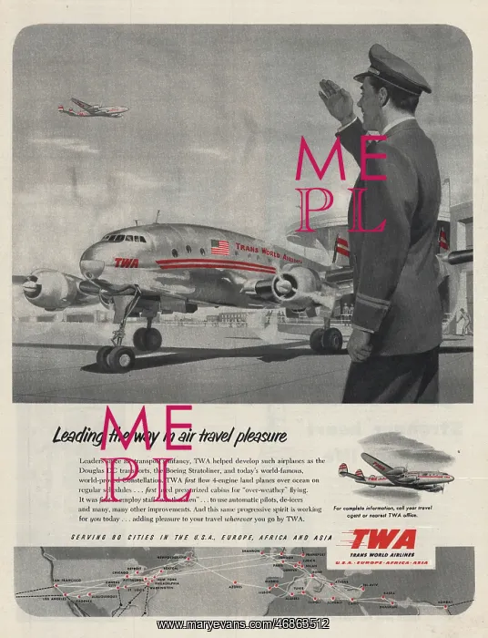 : 1951 U.S. Magazine TWA Advert : 1951 U.S. Magazine TWA Advert