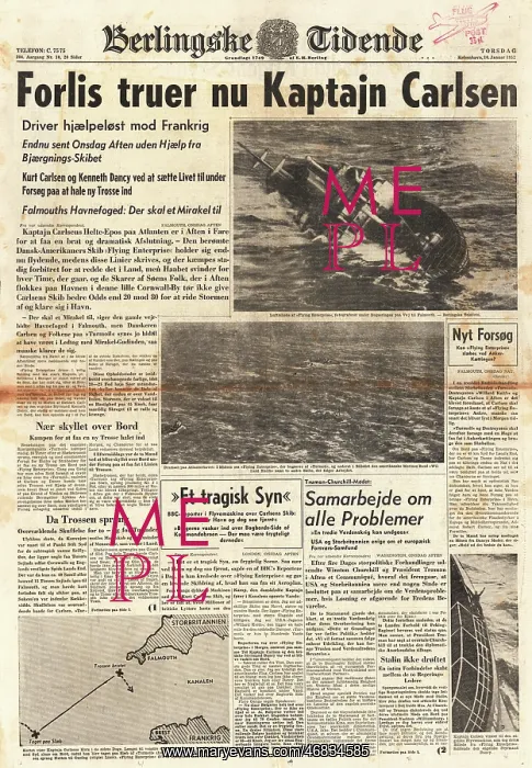 : 1952 Berlingske Tidende Sinking of Flying Enterprise : 1952 Berlingske Tidende Sinking of Flying Enterprise