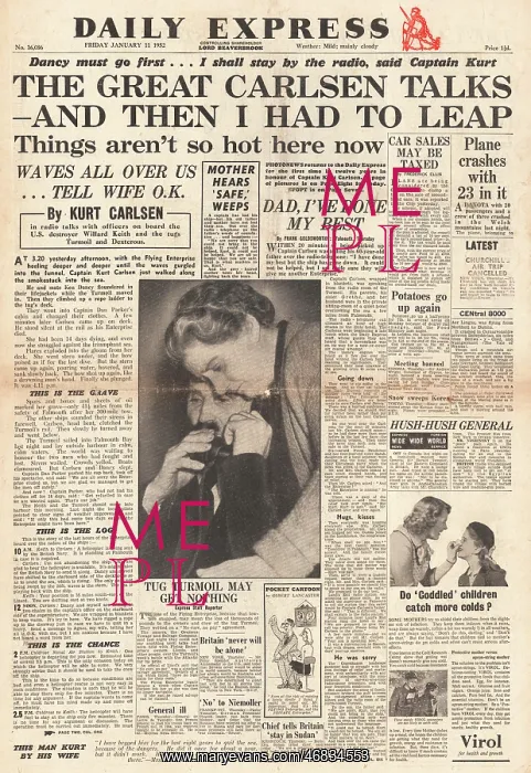: 1952 Daily Express Sinking of Flying Enterprise : 1952 Daily Express Sinking of Flying Enterprise