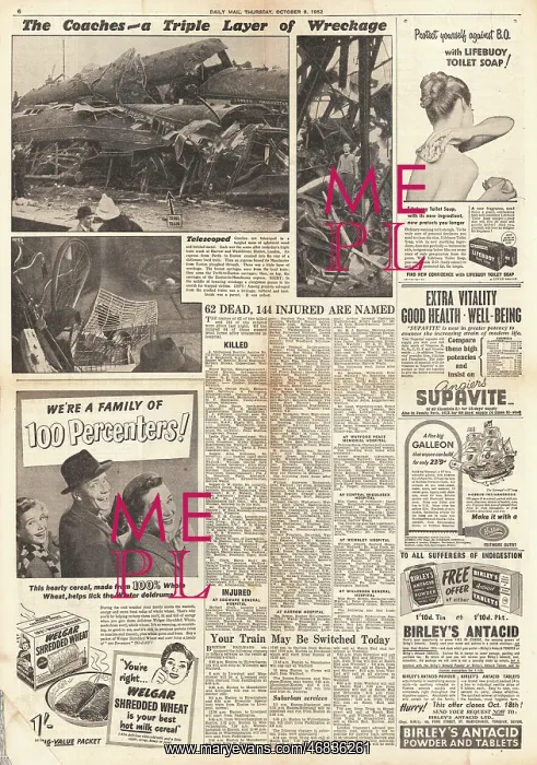 : 1952 Daily Mail Harrow train disaster : 1952 Daily Mail Harrow train disaster