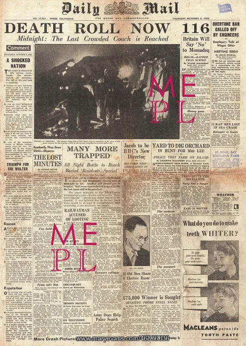 : 1952 Daily Mail Harrow train disaster : 1952 Daily Mail Harrow train disaster