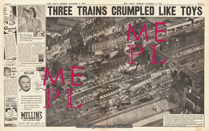 : 1952 Daily Mirror Harrow train disaster : 1952 Daily Mirror Harrow train disaster