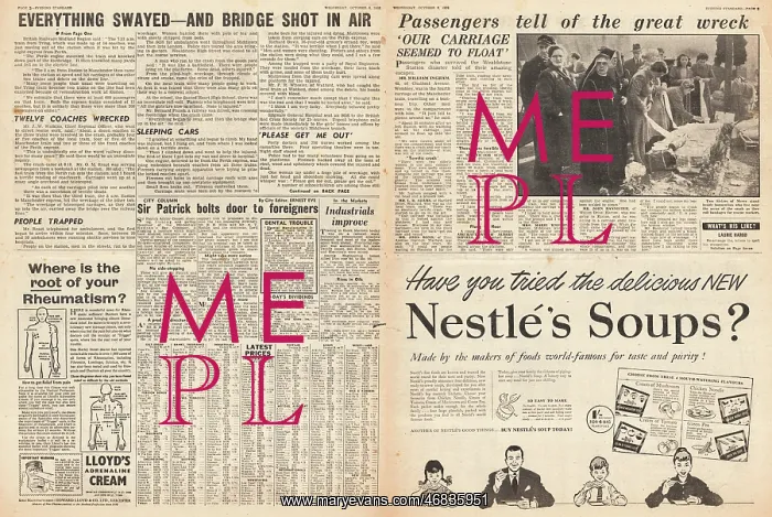 : 1952 Evening Standard Harrow train disaster : 1952 Evening Standard Harrow train disaster