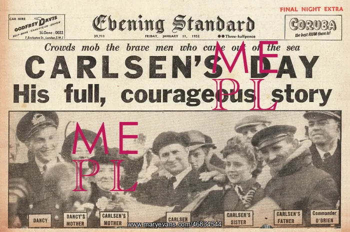 : 1952 Evening Standard Sinking of Flying Enterprise : 1952 Evening Standard Sinking of Flying Enterprise