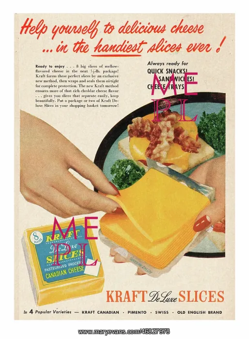 : 1952 Kraft Cheese Advert : 1952 Kraft Cheese Advert